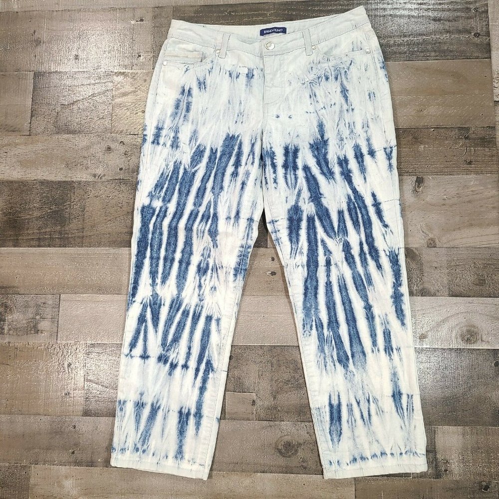 Bandolino Karyn Boyfriend Jeans Women 6 Mid-Rise Pockets Acid Wash Blue Denim